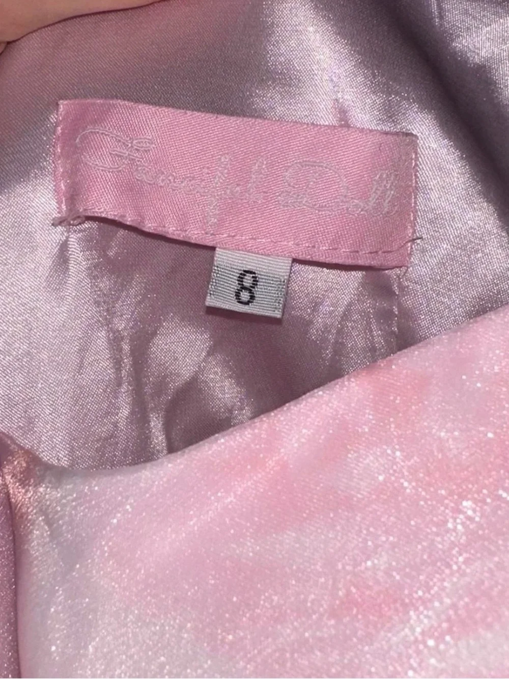 Pink Organza Puff-Sleeve Party Dress
